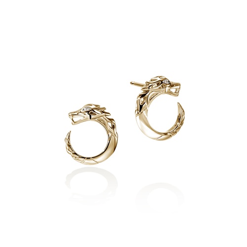 14K Yellow Gold John Hardy  Diamond Earring