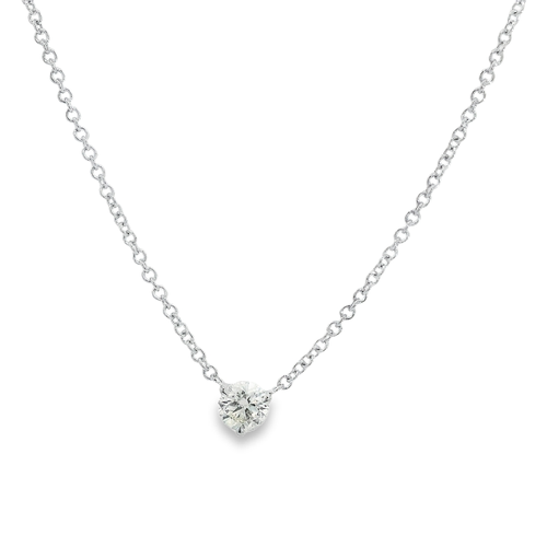 14K White Gold Estate  Diamond Necklace
