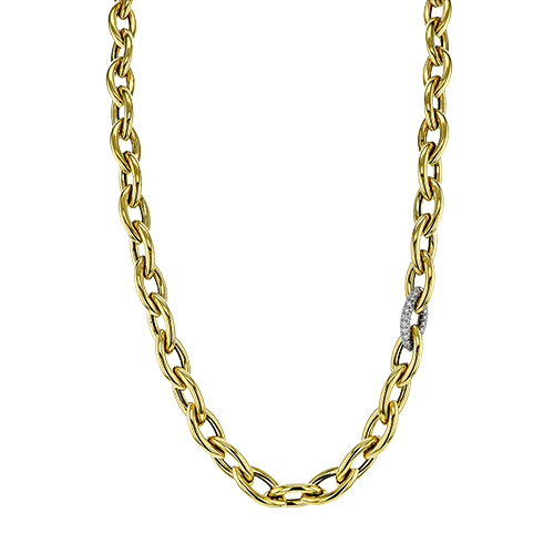 18K White Gold and 18K Yellow Gold Simon G.  Diamond Necklace