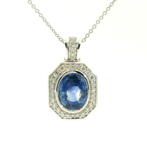 18K Yellow Gold Simon G.  Blue Sapphire Necklace