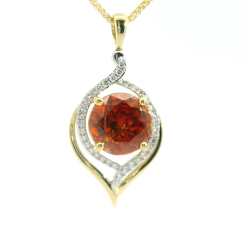 18K White Gold and 18K Yellow Gold Simon G.  Garnet Necklace