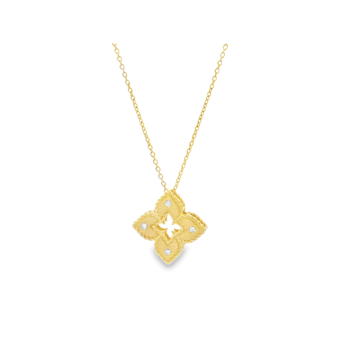 18K Yellow Gold Roberto Coin  Diamond Necklace