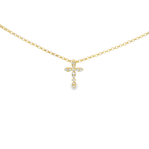 14K Yellow Gold Amden  Diamond Necklace