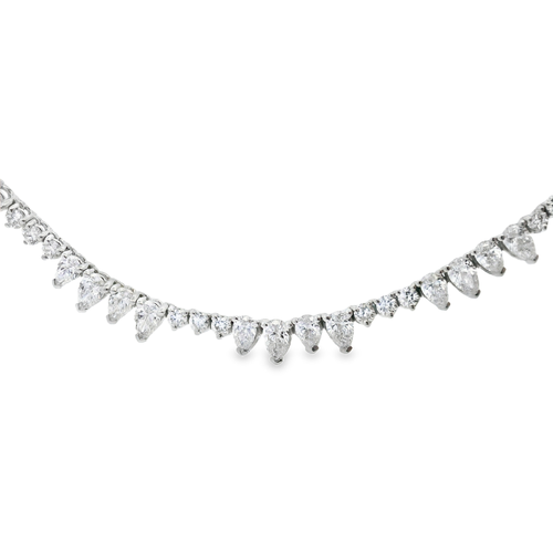 18K White Gold Simon G.  Diamond Necklace