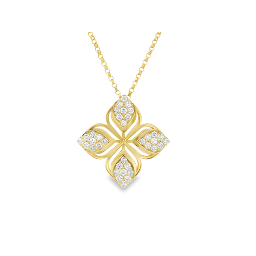 18K Yellow Gold Roberto Coin  Diamond Necklace