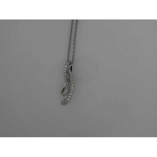 14K White Gold Uneek  Diamond Necklace