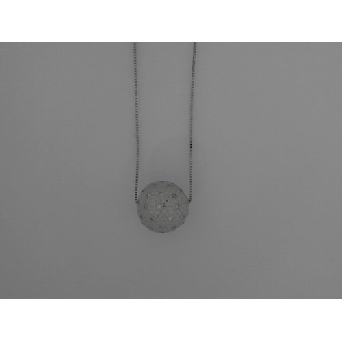 14K White Gold Estate  Diamond Necklace