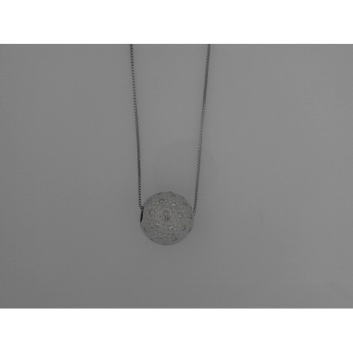 14K White Gold Estate  Diamond Necklace