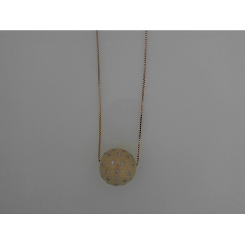 14K Yellow Gold Estate  Diamond Necklace