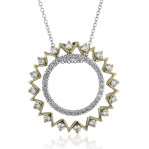18K White Gold and 18K Yellow Gold Simon G.  Diamond Necklace