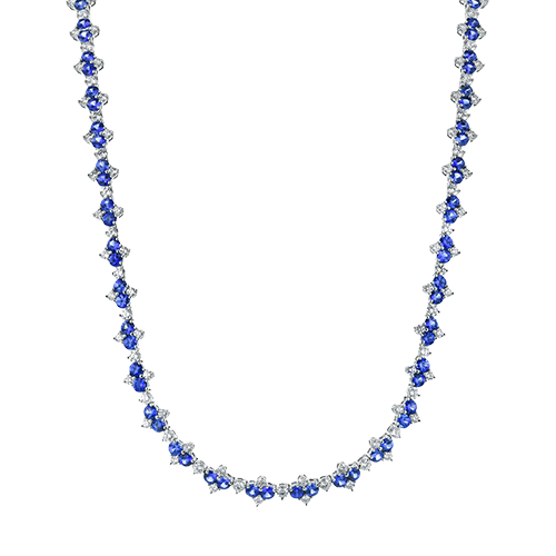 18K White Gold Simon G.  Sapphire Necklace