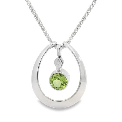 Silver and Sterling Silver (925) Northeastern Fine Jewelry Signature Collection  Peridot Necklace