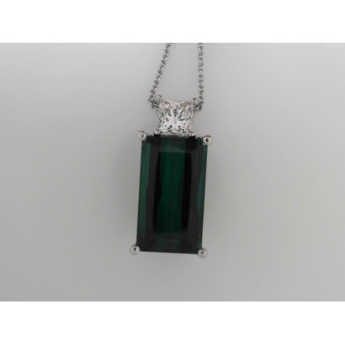 Platinum Estate  Tourmaline Necklace
