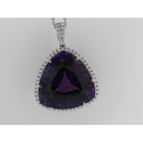 14K White Gold Estate  Amethyst Necklace