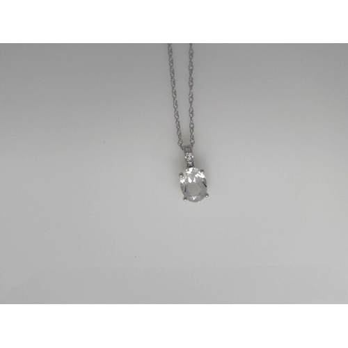 14K White Gold Lali Jewels  Topaz Necklace