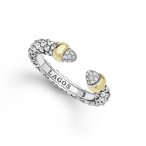 Sterling Silver (925), 14K White Gold, and 14K Yellow Gold Lagos  Diamond Ring