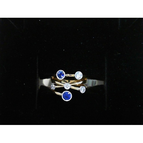 18K White Gold and 18K Yellow Gold Simon G.  Diamond Ring