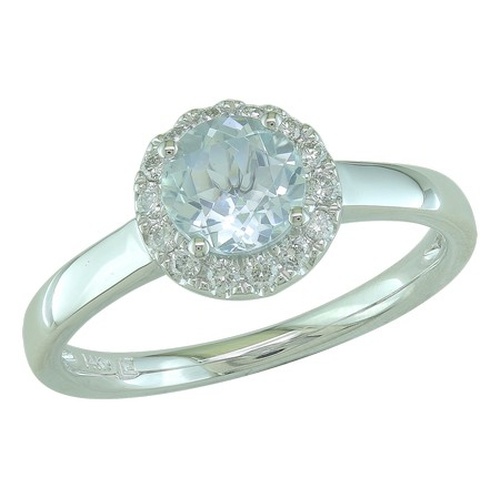 14K White Gold Legend  Aquamarine Ring