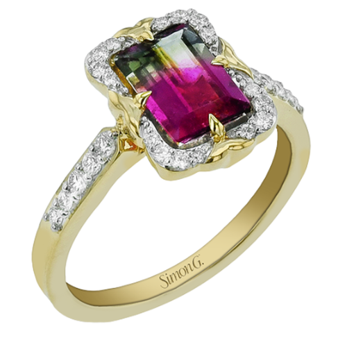 18K Yellow Gold Simon G.  Tourmaline Ring