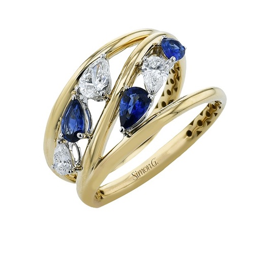 18K White Gold and 18K Yellow Gold Simon G.  Diamond Ring