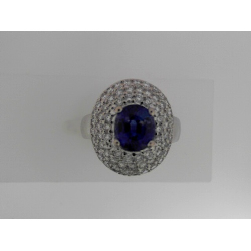 18K White Gold Estate  Sapphire Ring