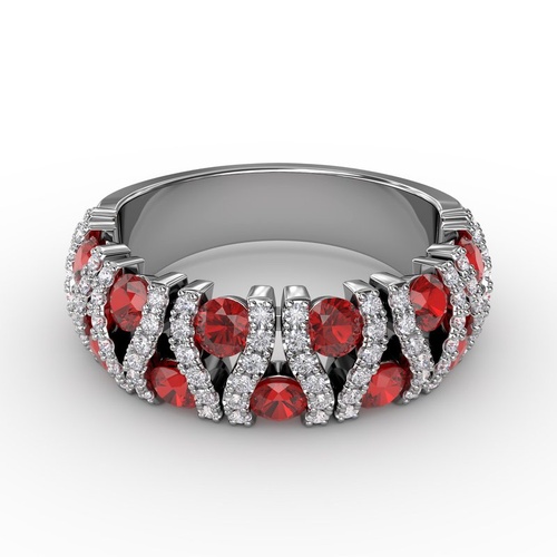 14K White Gold Fana  Diamond Ring