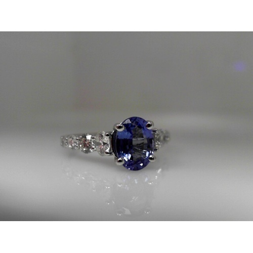 14K White Gold Estate  Tanzanite Ring