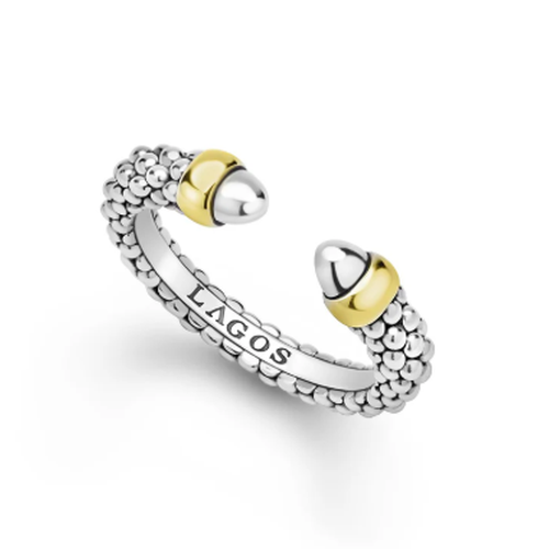 Sterling Silver (925), 14K White Gold, and 14K Yellow Gold Lagos   Ring