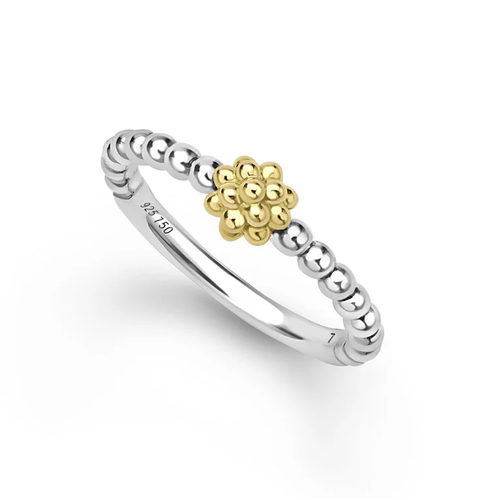 Sterling Silver (925), 18K White Gold, and 18K Yellow Gold Lagos   Ring