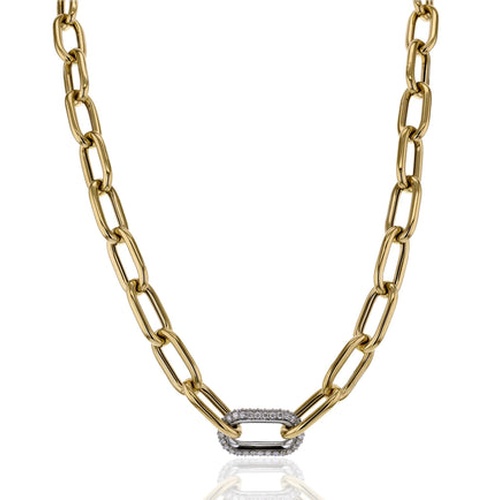 18K White Gold and 18K Yellow Gold Simon G.  Diamond Necklace