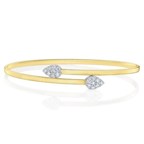 14K White Gold and 14K Yellow Gold Shy Creation  Diamond Bracelet
