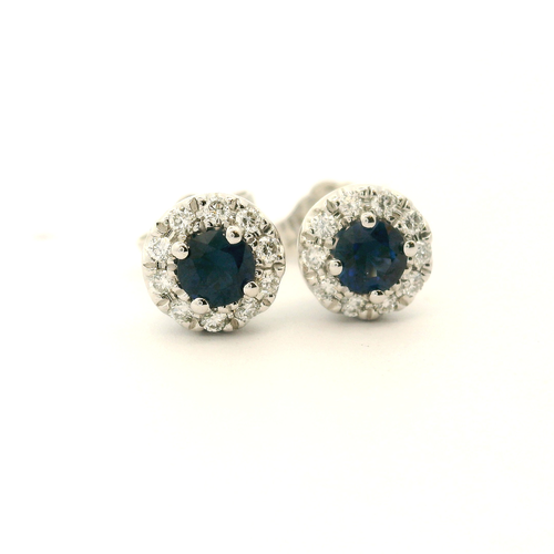 14K White Gold Legend  Sapphire Earring