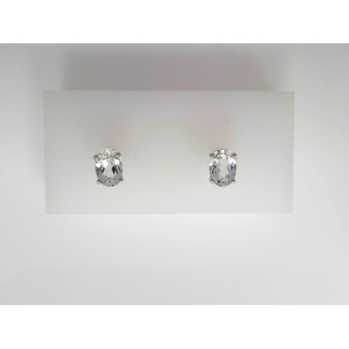 14K White Gold Lali Jewels  Topaz Earring
