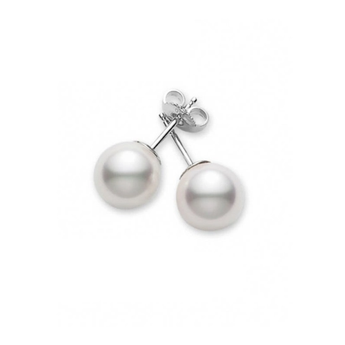 18K White Gold Mikimoto  Pearl Earring