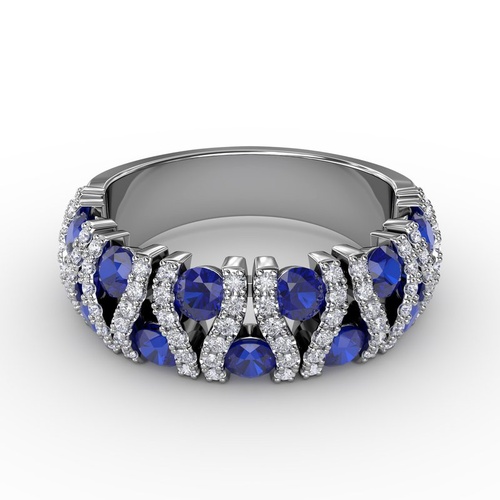 14K White Gold Fana  Diamond Ring