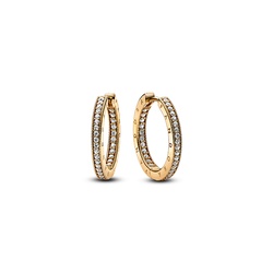 Pandora Signature Logo & Pave Hoop Earrings 262738C01