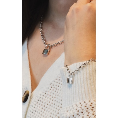 Albert's Sterling Silver 18 inch Padlock Clasp Necklace SSLOCKIRH-18CC