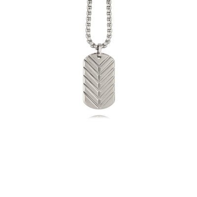 Italgem Stainless Steel Chevron 24'' Reversible Dog Tag Necklace SP264