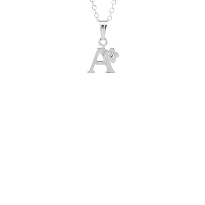 EVALA 『INITIAL』 Albert's Kids Sterling Silver Initial A Pendant on 15'' Chain P203-A