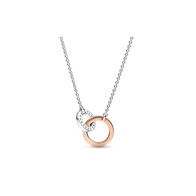 Pandora Signature Two tone Intertwined Circles Necklace