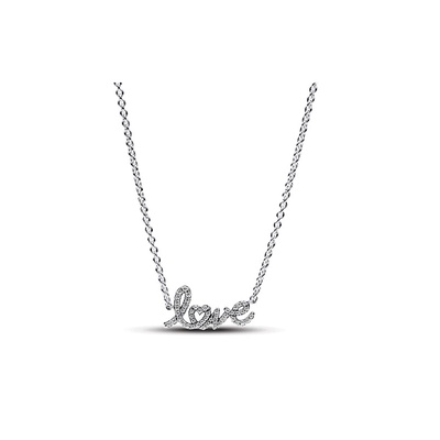 Pandora Sparkling Handwritten Love Collier Necklace 393076C01-45