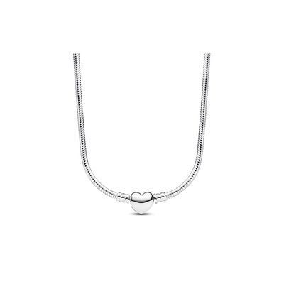Pandora Moments Heart Clasp Snake Chain Necklace 393091C00-45