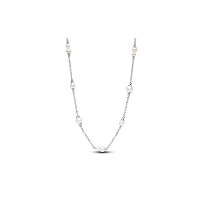 【PANDORA】 Pandora Treated Freshwater Cultured Pearl Station Chain Necklace