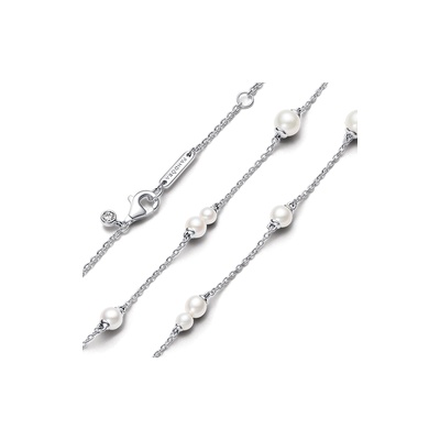 Pandora Treated Freshwater Cultured Pearl Station Chain Necklace