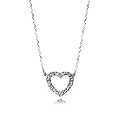 ★豪華セット★4℃・PANDORA等シルバー925アクセサリーまとめ売り♪ Sparkling Open Heart Clear CZ Necklace 590534CZ-45