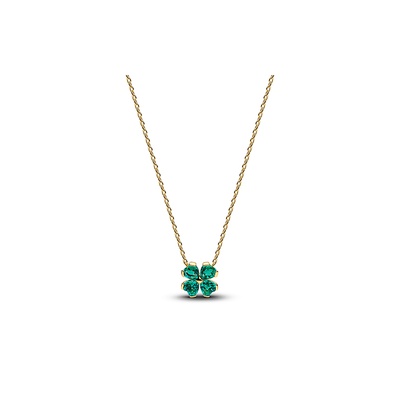 Pandora Green Lucky Clover Pendant Necklace 364502C01-45