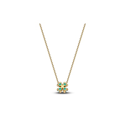 Pandora Green Lucky Clover Pendant Necklace 364502C01-45