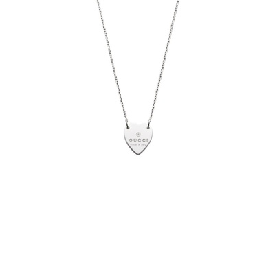 Gucci Sterling Silver Green Tag Necklace YBB678714001