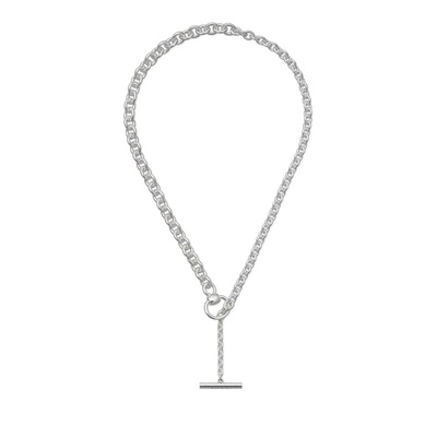 Gucci Sterling Silver Horsebit Lariat 20'' Necklace