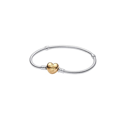 Pandora Heart Clasp Snake Chain Bracelet 568707C00-17